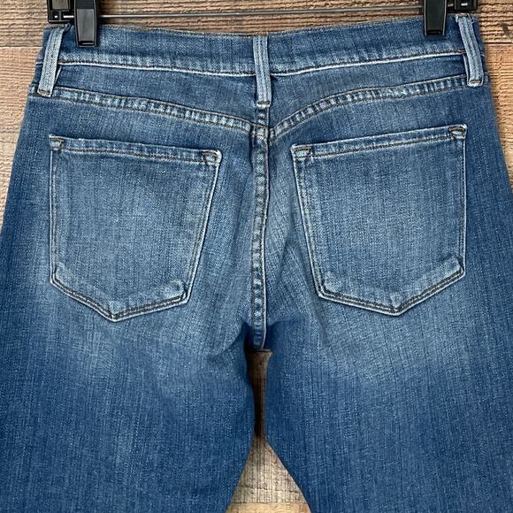 FRAME Le Garcon Melbourne Jeans Step Hem Zippered Ankle Blue Size 26 - Picture 7 of 10